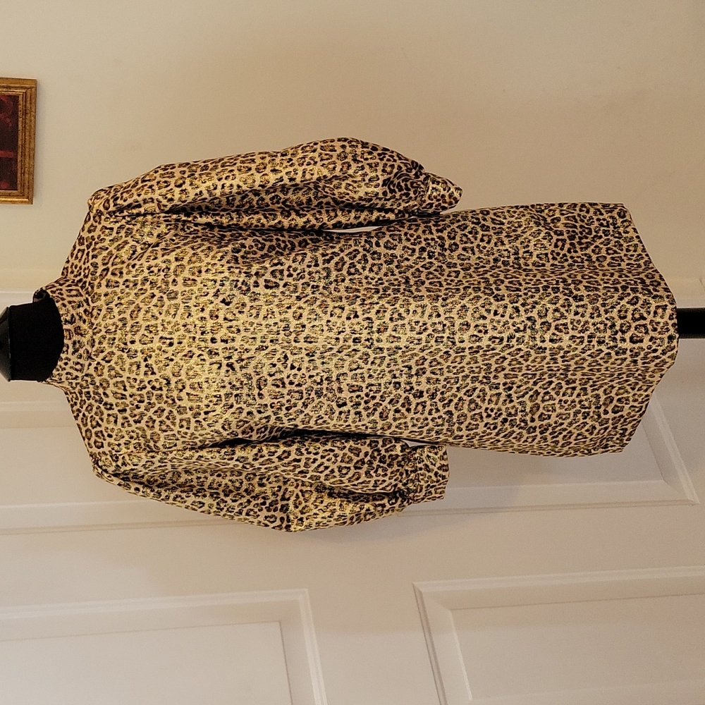 NWOT Zara Metallic Leopard Dress